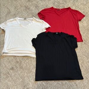 Firehouse Stylish Women's V-Neck Tops - Red, White, and Black